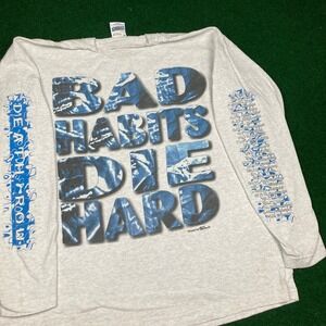 Vintage Death Row Records Shirt Mens XL Gray 1994 Bad Habits Die Hard Snoop Dogg